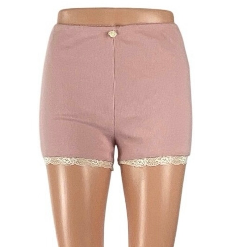 Princess Polly Pink Lace Trim Mid Rise Casual Lounge Skinny Sleepwear Shorts 4